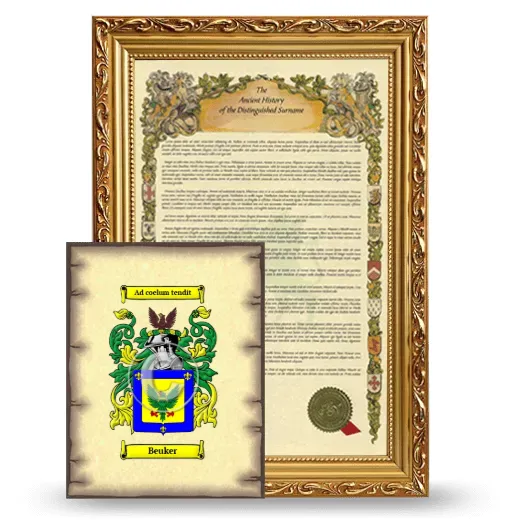 Beuker Framed History and Coat of Arms Print - Gold
