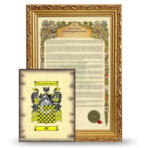Bill Framed History and Coat of Arms Print - Gold