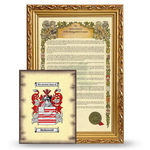 Birdoswald Framed History and Coat of Arms Print - Gold