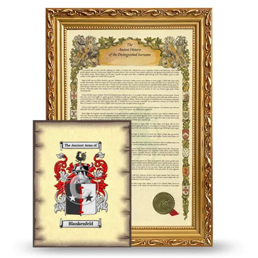 Blankenfeld Framed History and Coat of Arms Print - Gold