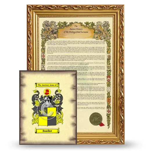 Boadint Framed History and Coat of Arms Print - Gold