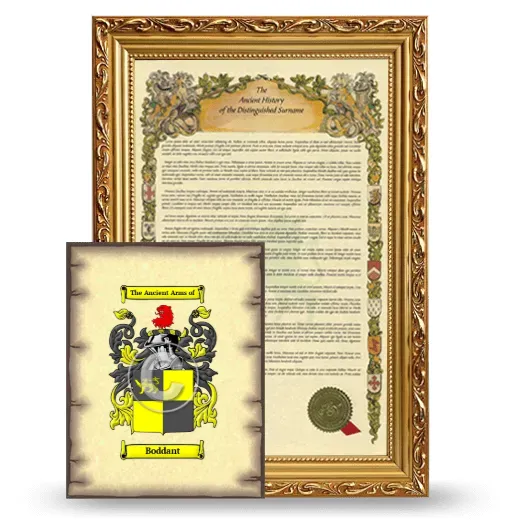 Boddant Framed History and Coat of Arms Print - Gold