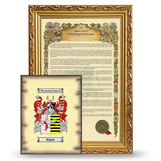 Bogun Framed History and Coat of Arms Print - Gold