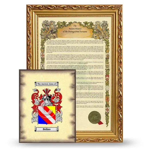 Bolino Framed History and Coat of Arms Print - Gold