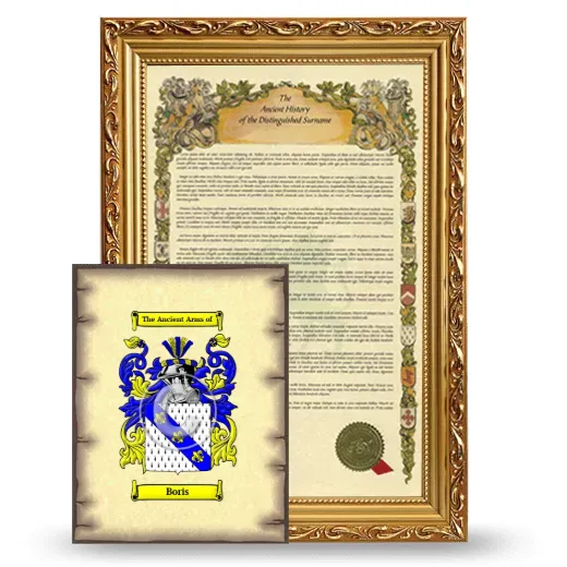 Boris Framed History and Coat of Arms Print - Gold