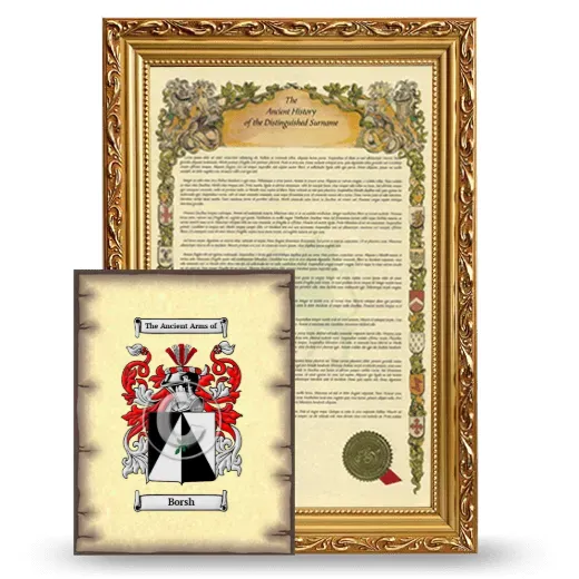 Borsh Framed History and Coat of Arms Print - Gold
