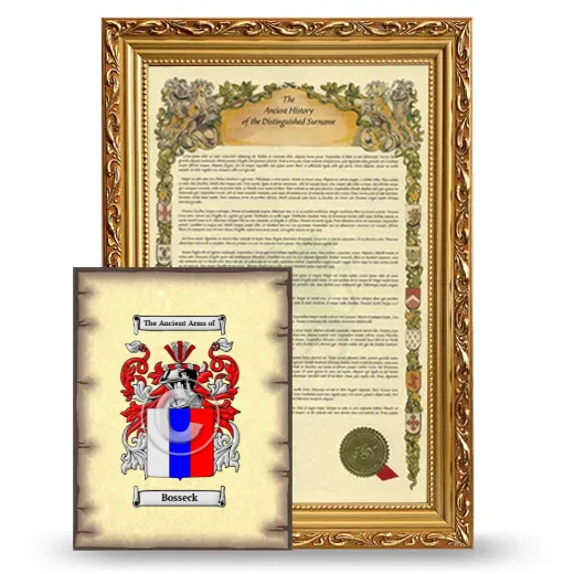 Bosseck Framed History and Coat of Arms Print - Gold