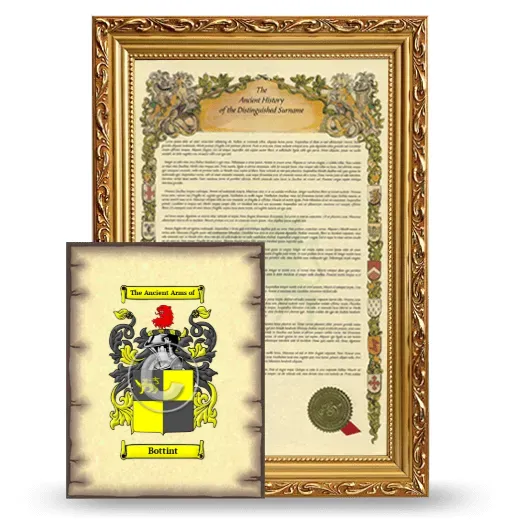 Bottint Framed History and Coat of Arms Print - Gold