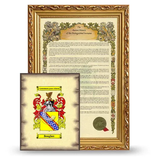 Bougher Framed History and Coat of Arms Print - Gold