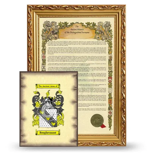 Boughermant Framed History and Coat of Arms Print - Gold