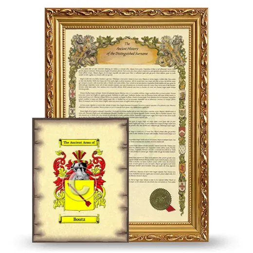 Boutz Framed History and Coat of Arms Print - Gold