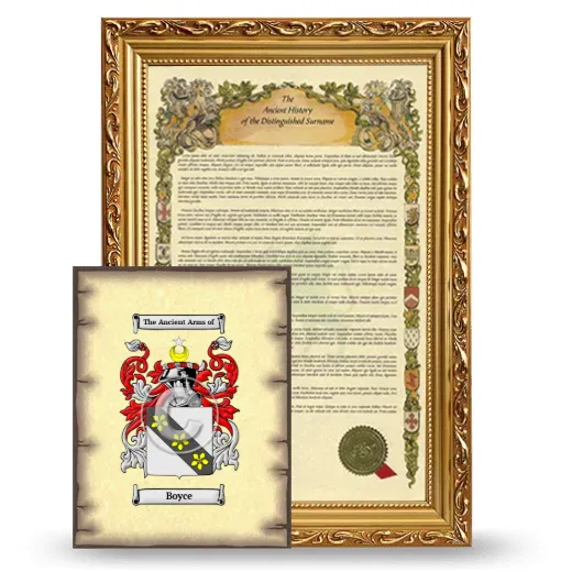 Boyce Framed History and Coat of Arms Print - Gold