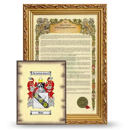 Boze Framed History and Coat of Arms Print - Gold