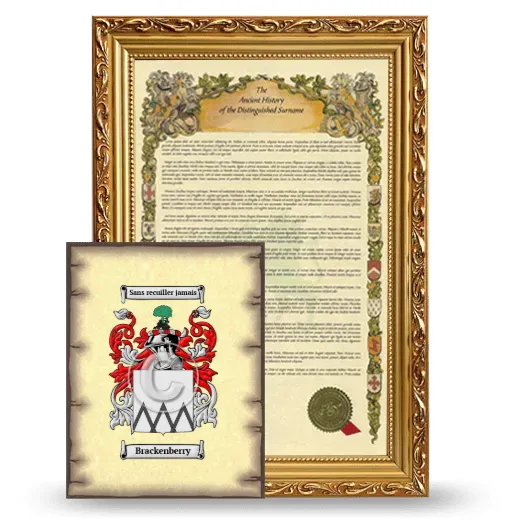 Brackenberry Framed History and Coat of Arms Print - Gold