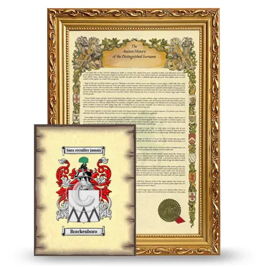 Brackenboro Framed History and Coat of Arms Print - Gold