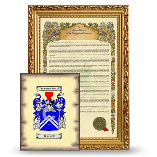 Braswell Framed History and Coat of Arms Print - Gold