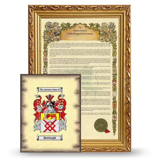 Brettargh Framed History and Coat of Arms Print - Gold