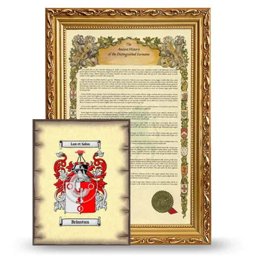 Brinstan Framed History and Coat of Arms Print - Gold