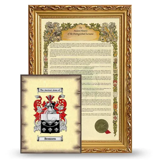 Bromsen Framed History and Coat of Arms Print - Gold