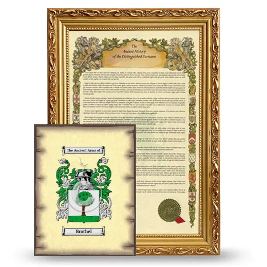 Brothel Framed History and Coat of Arms Print - Gold