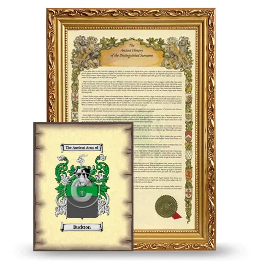Buckton Framed History and Coat of Arms Print - Gold