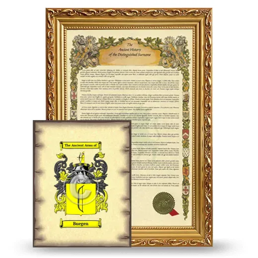 Buegen Framed History and Coat of Arms Print - Gold