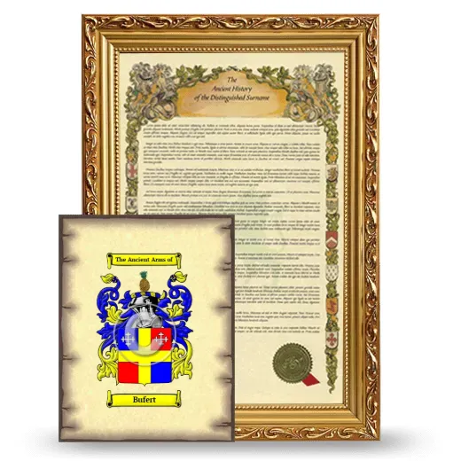 Bufert Framed History and Coat of Arms Print - Gold