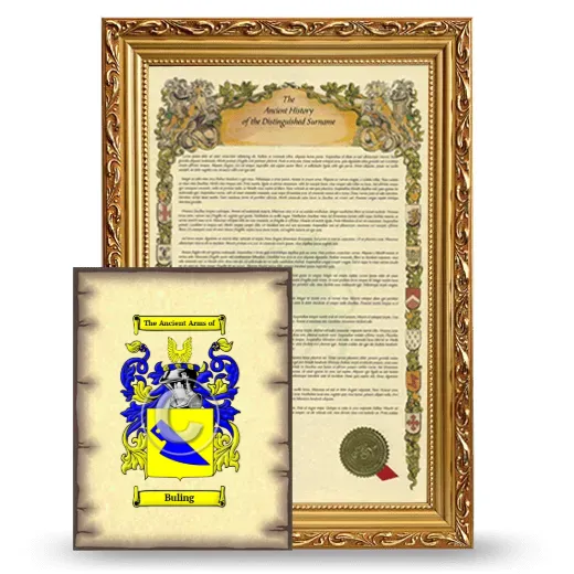 Buling Framed History and Coat of Arms Print - Gold
