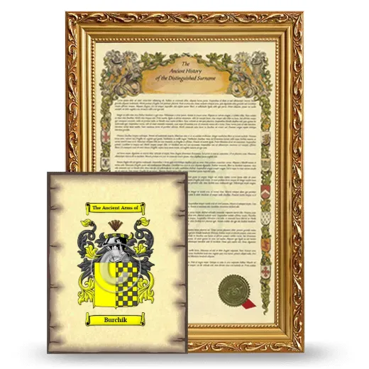 Burchik Framed History and Coat of Arms Print - Gold