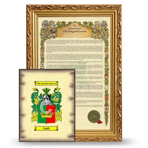 Capêt Framed History and Coat of Arms Print - Gold