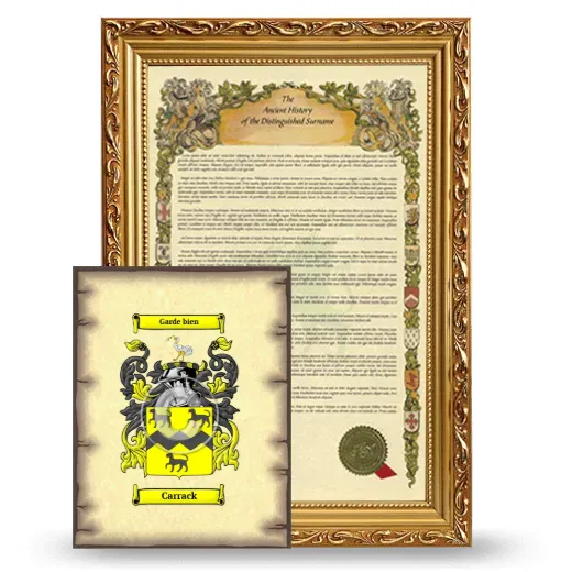 Carrack Framed History and Coat of Arms Print - Gold