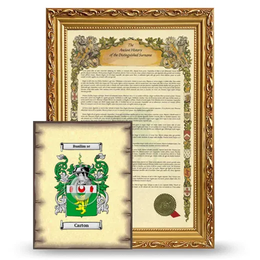 Carton Framed History and Coat of Arms Print - Gold