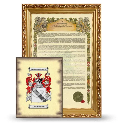 Chadsworth Framed History and Coat of Arms Print - Gold