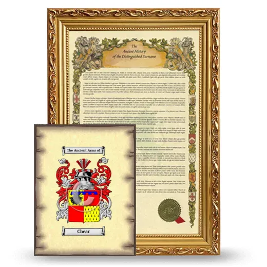 Chear Framed History and Coat of Arms Print - Gold