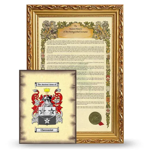 Chessmint Framed History and Coat of Arms Print - Gold