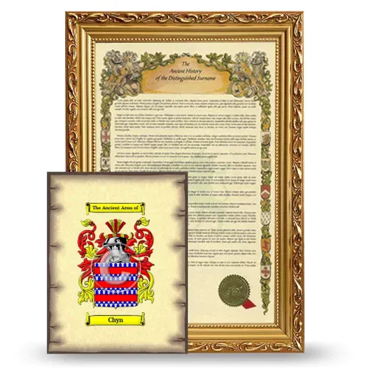 Chyn Framed History and Coat of Arms Print - Gold