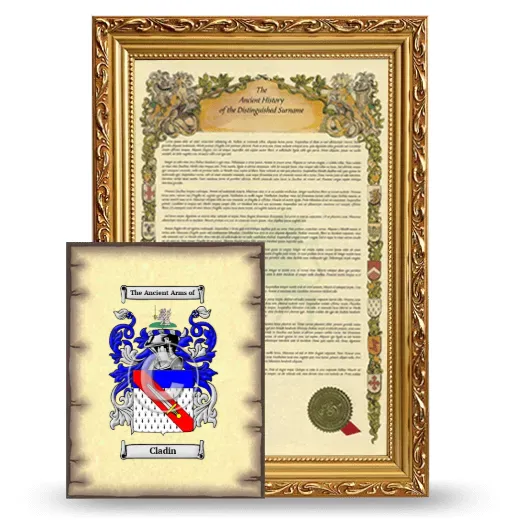 Cladin Framed History and Coat of Arms Print - Gold