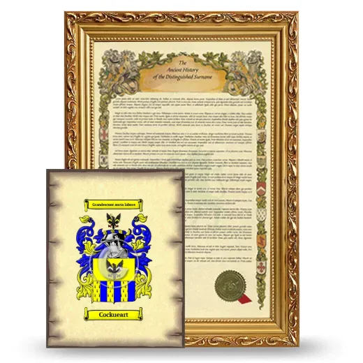 Cockueart Framed History and Coat of Arms Print - Gold