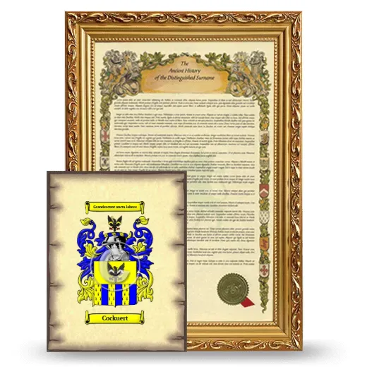 Cockuert Framed History and Coat of Arms Print - Gold