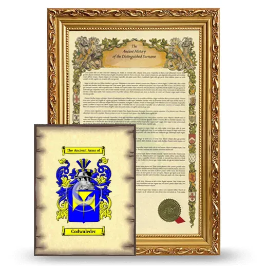 Codwaleder Framed History and Coat of Arms Print - Gold