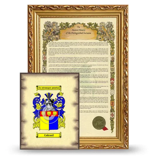 Colcord Framed History and Coat of Arms Print - Gold