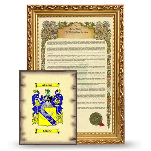 Comrie Framed History and Coat of Arms Print - Gold