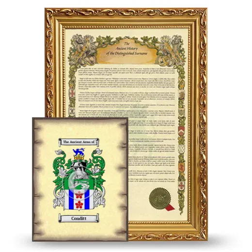 Conditt Framed History and Coat of Arms Print - Gold