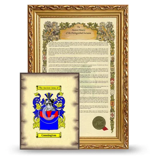 Connington Framed History and Coat of Arms Print - Gold