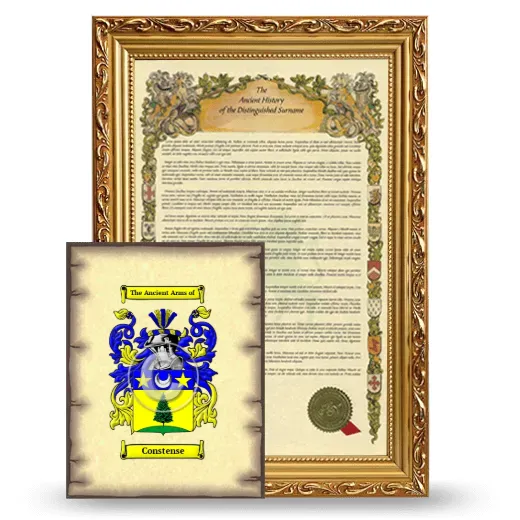 Constense Framed History and Coat of Arms Print - Gold
