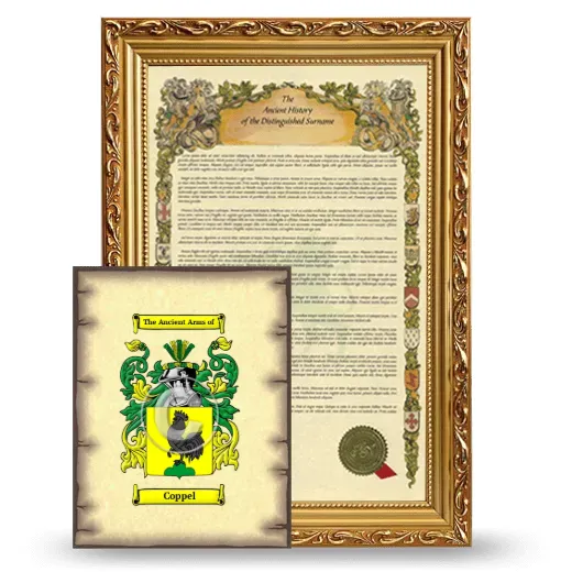 Coppel Framed History and Coat of Arms Print - Gold