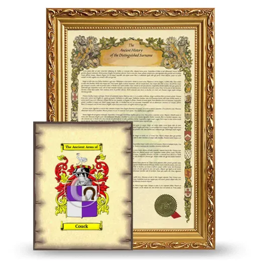 Couck Framed History and Coat of Arms Print - Gold