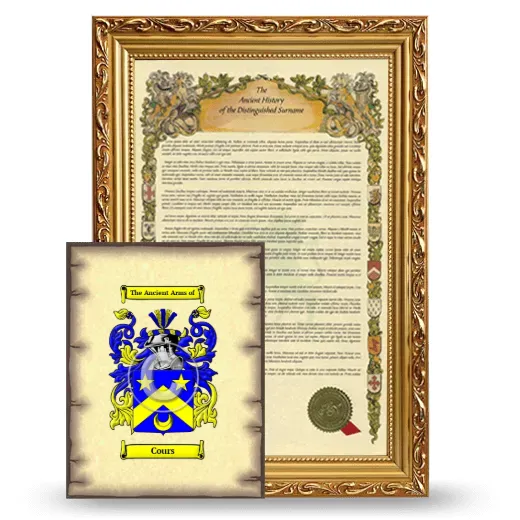 Cours Framed History and Coat of Arms Print - Gold