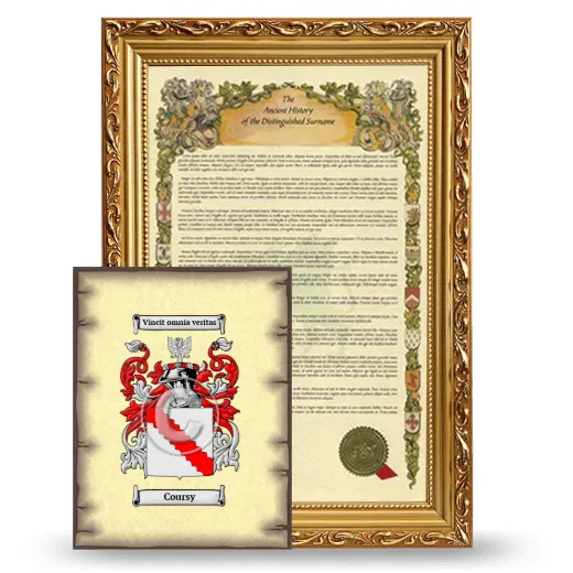 Coursy Framed History and Coat of Arms Print - Gold