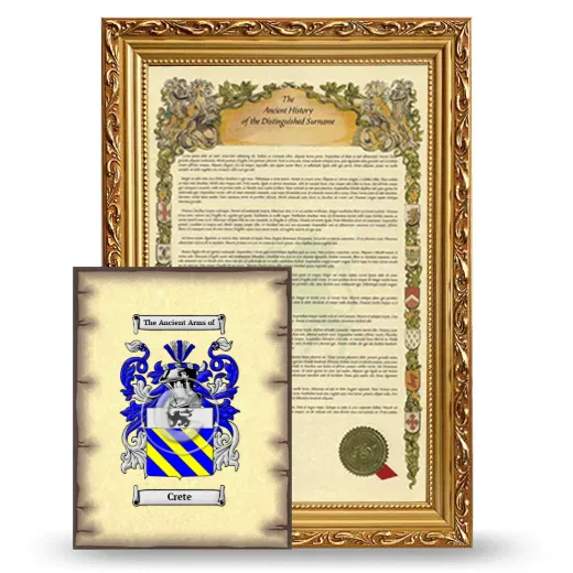 Crete Framed History and Coat of Arms Print - Gold